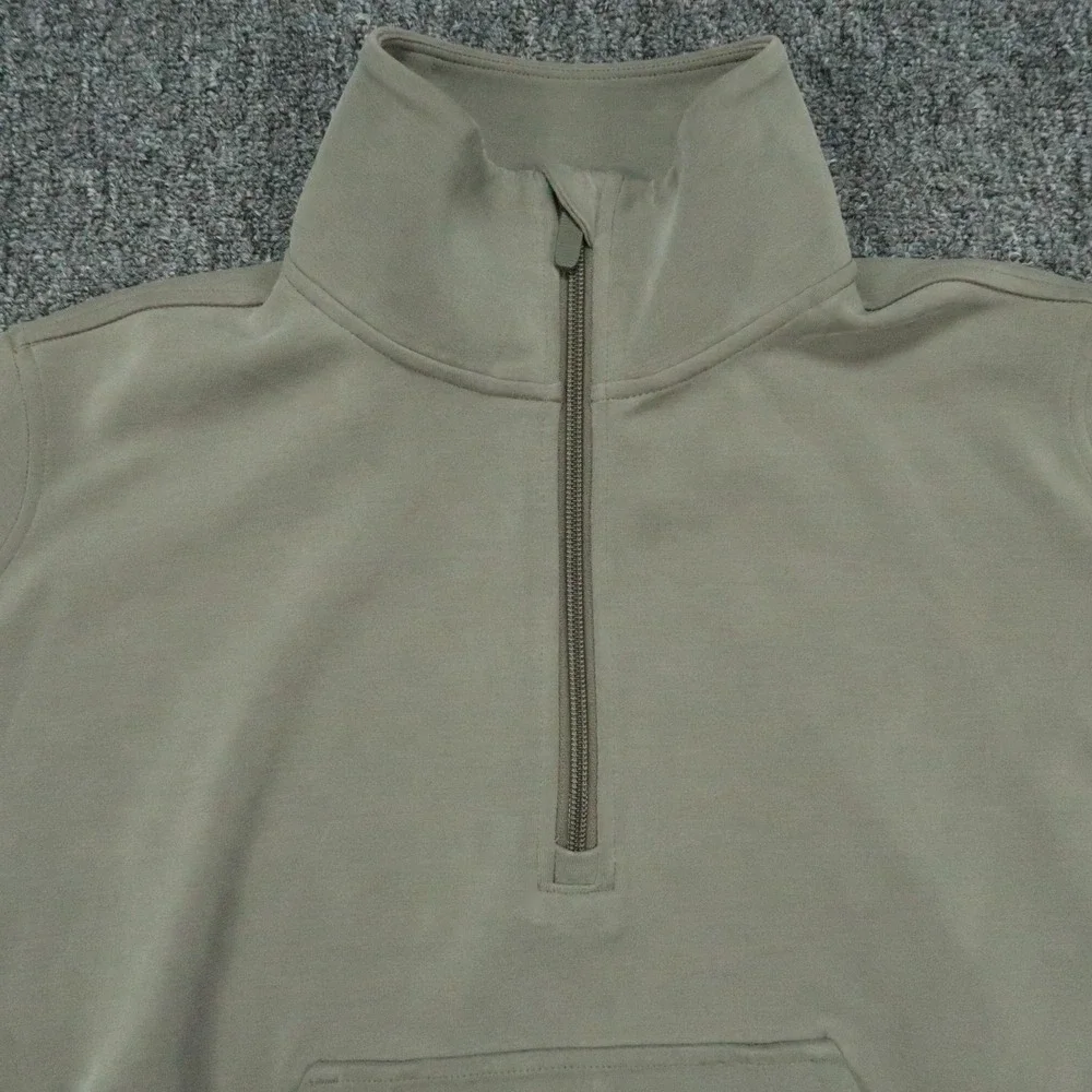 Lululemon‎ Pullover Womens Small Green Brushed Softstreme Half Zip Pockets